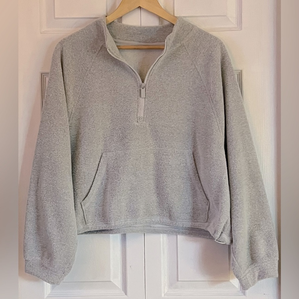Gray Quarter-Zip Women's Sweater